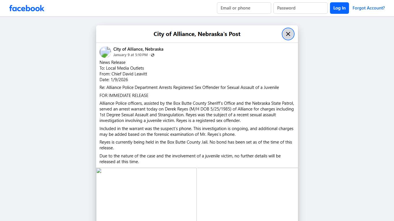 News Release To: Local Media... - City of Alliance, Nebraska Facebook