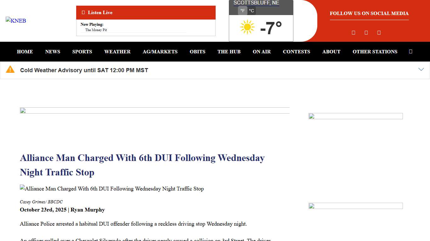 Alliance Man Charged With 6th DUI Following Wednesday Night Traffic Stop